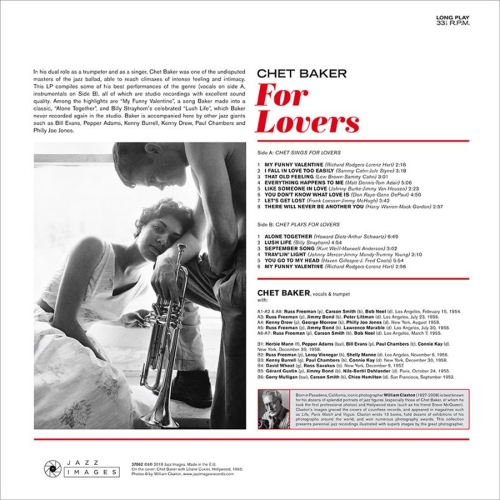 Картинка Chet Baker For Lovers William Claxton Collection (LP) Jazz Images Music 402024 8436569191057 фото 3